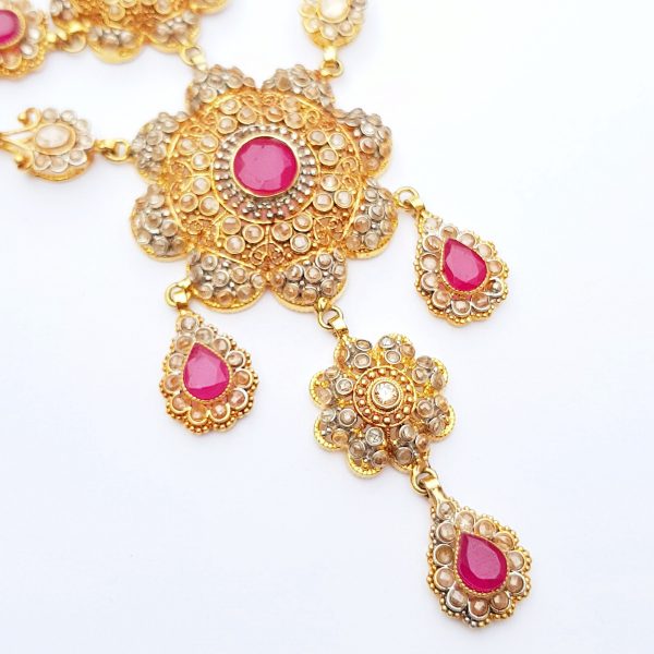 Antique Gold Semi-Precious Bridal Set - NS126