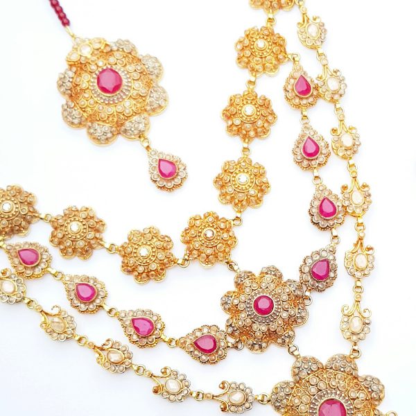 Antique Gold Semi-Precious Bridal Set - NS126