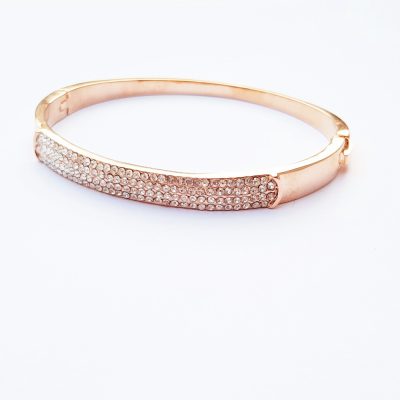 Rose Gold Bangle with Crystal Cluster - B1012RG